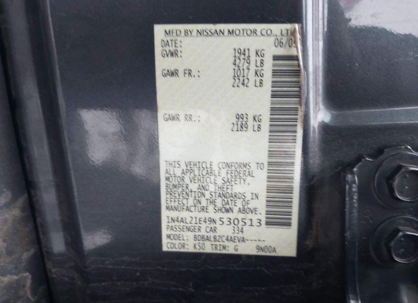 Photo 9 of 2009 Nissan Altima 2.5 S (VIN 1N4AL21E49N530513)
