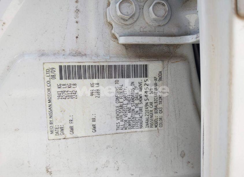 Photo 9 of 2009 Nissan Altima 2.5 S (VIN 1N4AL21E49N544525)