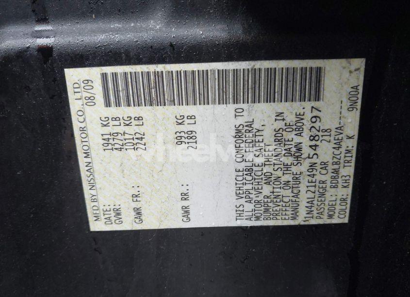 Photo 9 of 2009 Nissan Altima 2.5 S (VIN 1N4AL21E49N548297)