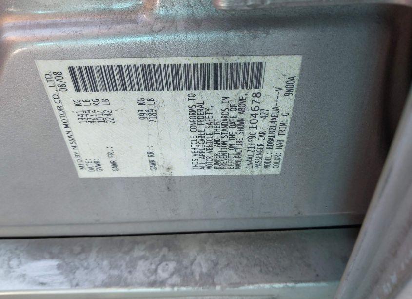 Photo 9 of 2009 Nissan Altima 2.5 S (VIN 1N4AL21E59C104678)