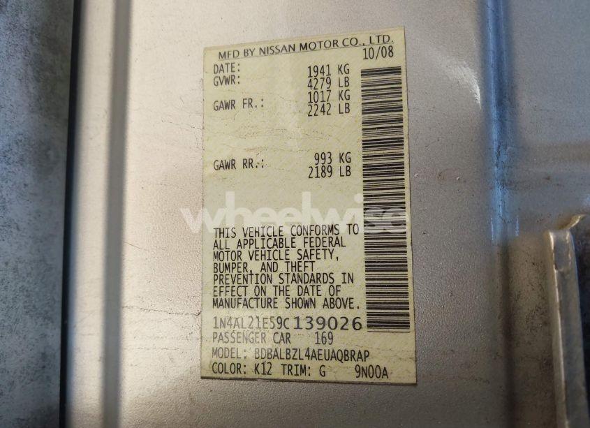 Photo 9 of 2009 Nissan Altima 2.5 S (VIN 1N4AL21E59C139026)