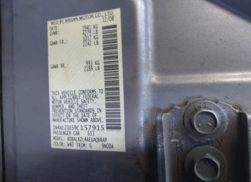 Photo 9 of 2009 Nissan Altima 2.5 S (VIN 1N4AL21E59C157915)