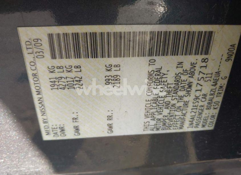 Photo 9 of 2009 Nissan Altima 2.5 S (VIN 1N4AL21E59C175718)