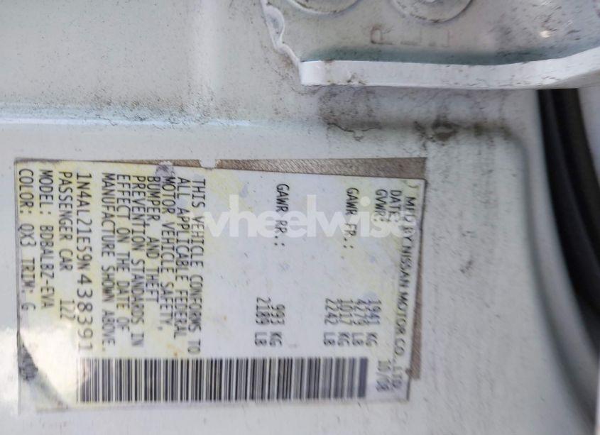 Photo 9 of 2009 Nissan Altima 2.5 S (VIN 1N4AL21E59N438391)