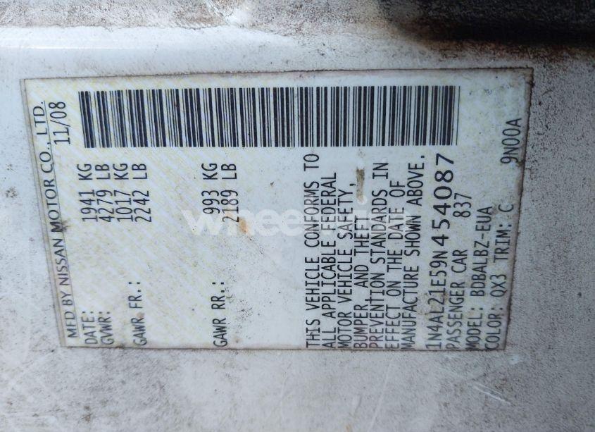 Photo 9 of 2009 Nissan Altima 2.5 S (VIN 1N4AL21E59N454087)