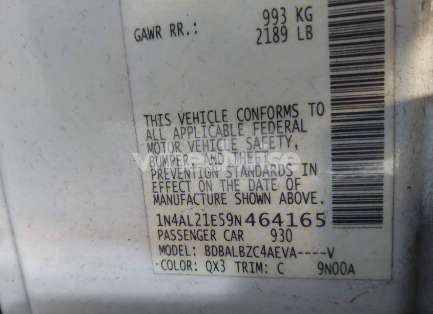 Photo 9 of 2009 Nissan Altima 2.5 S (VIN 1N4AL21E59N464165)