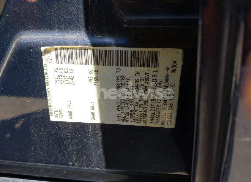 Photo 9 of 2009 Nissan Altima 2.5 S (VIN 1N4AL21E59N488031)