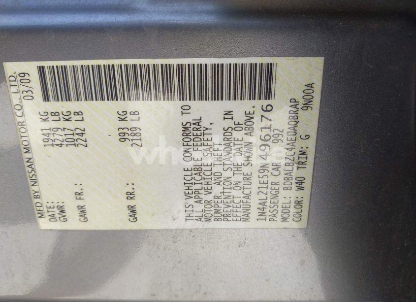 Photo 9 of 2009 Nissan Altima 2.5 S (VIN 1N4AL21E59N496176)