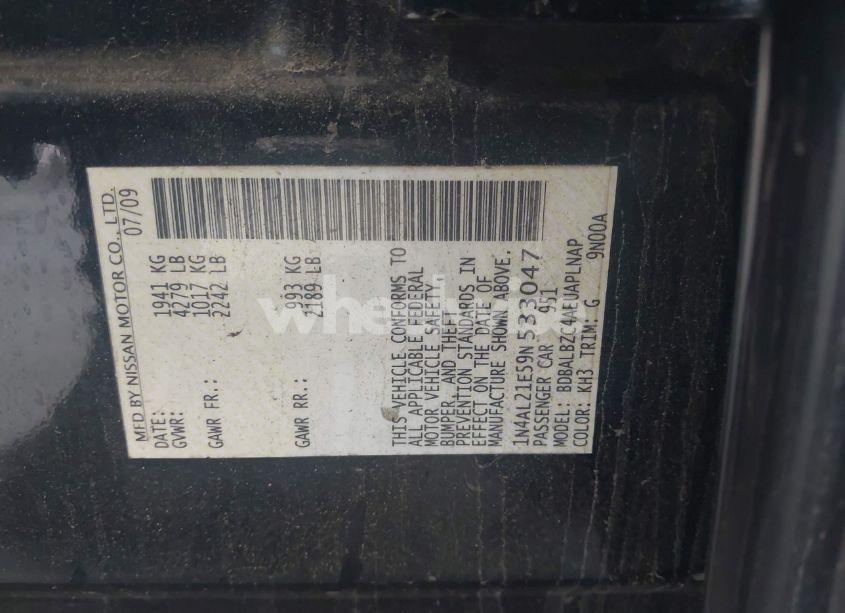 Photo 9 of 2009 Nissan Altima 2.5 S (VIN 1N4AL21E59N533047)