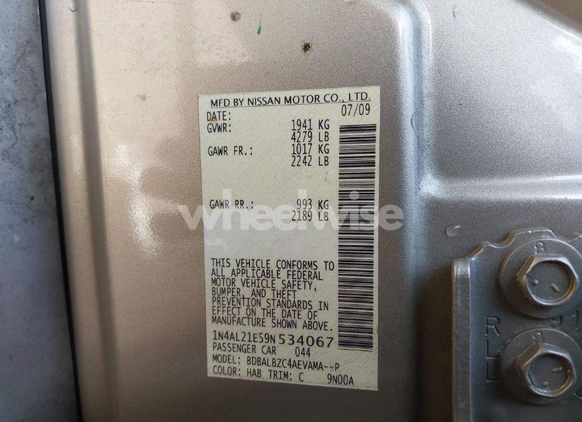 Photo 9 of 2009 Nissan Altima 2.5 S (VIN 1N4AL21E59N534067)