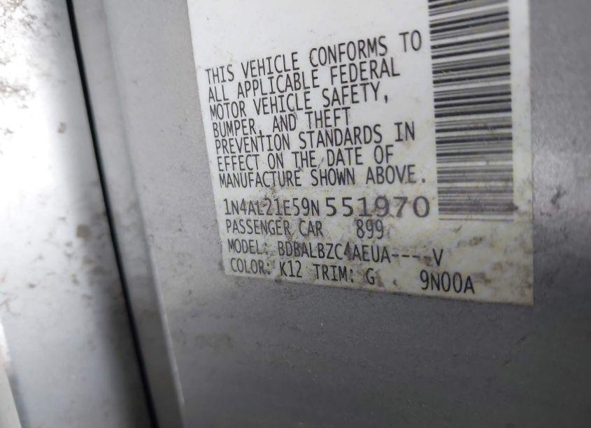 Photo 9 of 2009 Nissan Altima 2.5 S (VIN 1N4AL21E59N551970)