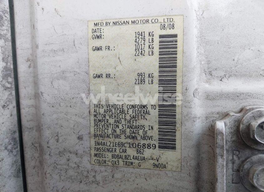 Photo 9 of 2009 Nissan Altima 2.5 S (VIN 1N4AL21E69C106889)