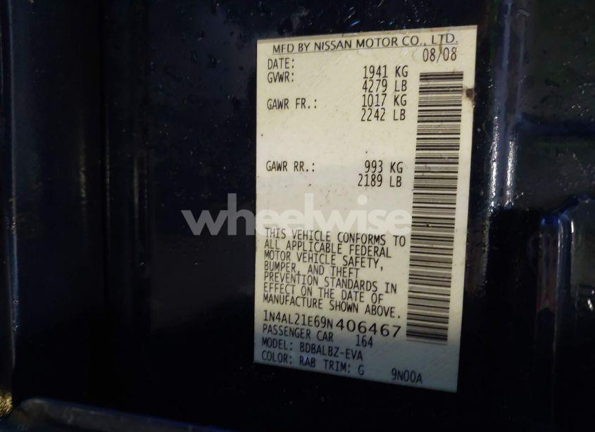 Photo 9 of 2009 Nissan Altima 2.5 S (VIN 1N4AL21E69N406467)