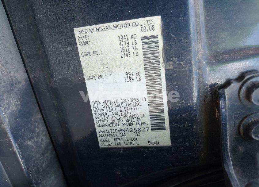 Photo 9 of 2009 Nissan Altima 2.5 S (VIN 1N4AL21E69N425827)