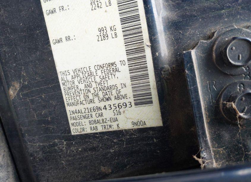 Photo 9 of 2009 Nissan Altima 2.5 S (VIN 1N4AL21E69N435693)