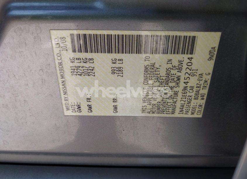 Photo 9 of 2009 Nissan Altima 2.5 S (VIN 1N4AL21E69N452204)