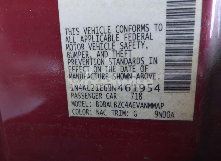 Photo 9 of 2009 Nissan Altima 2.5 S (VIN 1N4AL21E69N461954)