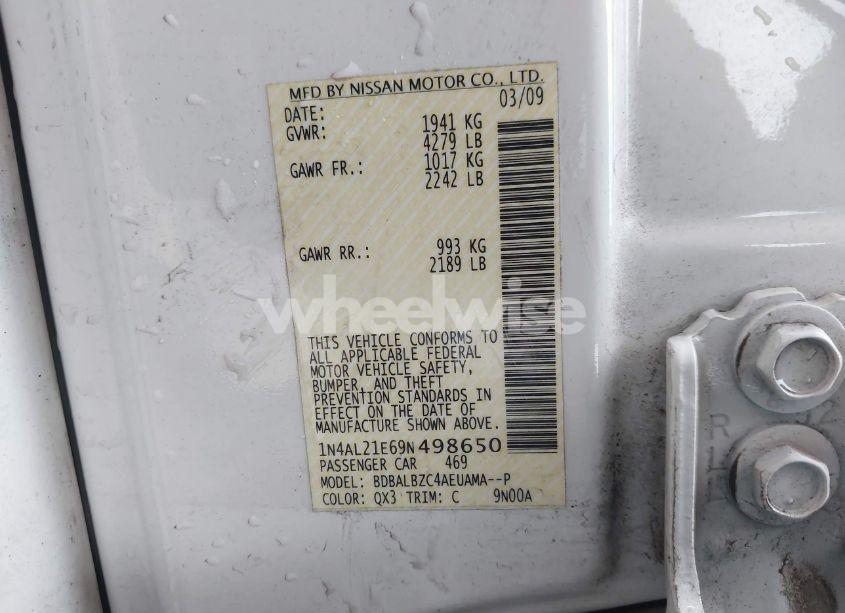 Photo 9 of 2009 Nissan Altima 2.5 S (VIN 1N4AL21E69N498650)