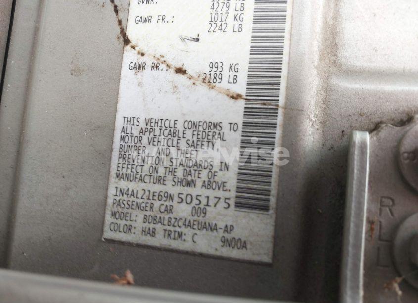 Photo 9 of 2009 Nissan Altima 2.5 S (VIN 1N4AL21E69N505175)