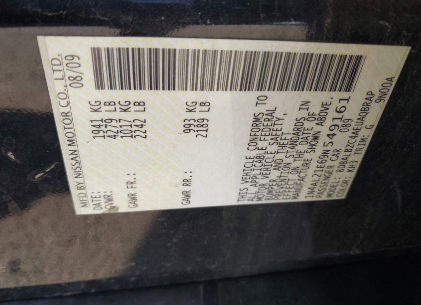 Photo 9 of 2009 Nissan Altima 2.5 S (VIN 1N4AL21E69N549161)