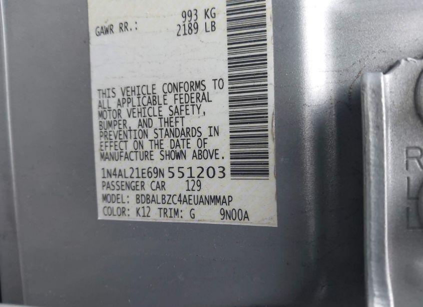 Photo 9 of 2009 Nissan Altima 2.5 S (VIN 1N4AL21E69N551203)