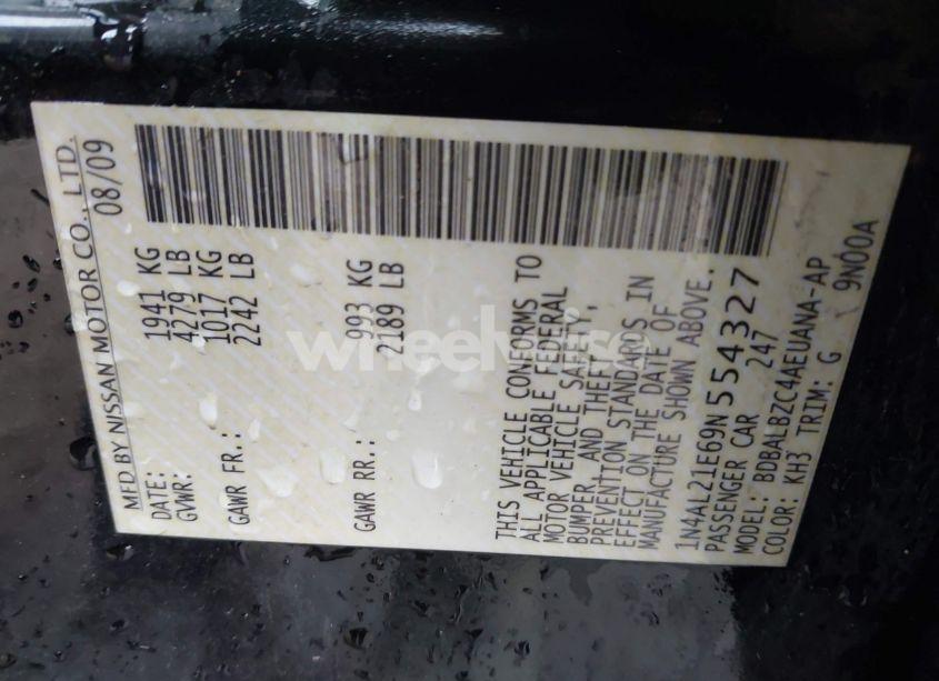 Photo 9 of 2009 Nissan Altima 2.5 S (VIN 1N4AL21E69N554327)