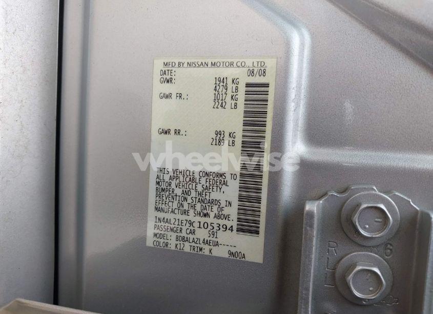 Photo 9 of 2009 Nissan Altima 2.5 (VIN 1N4AL21E79C105394)