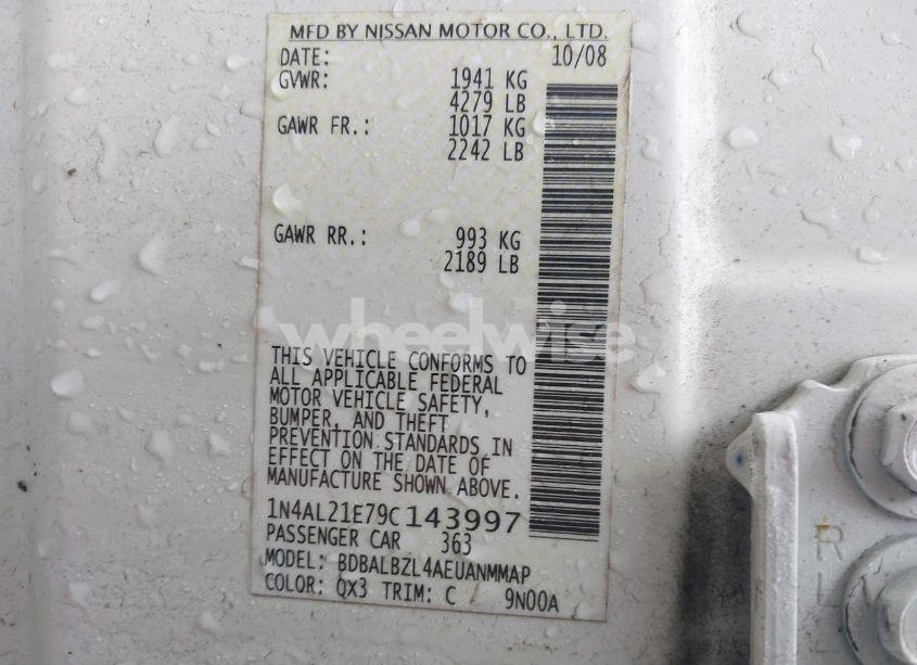 Photo 9 of 2009 Nissan Altima 2.5 S (VIN 1N4AL21E79C143997)