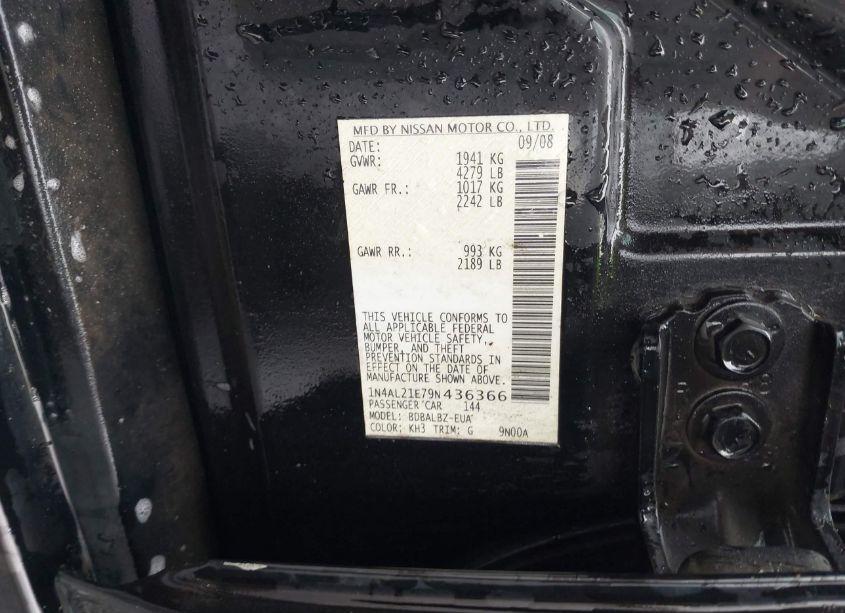 Photo 9 of 2009 Nissan Altima 2.5 S (VIN 1N4AL21E79N436366)