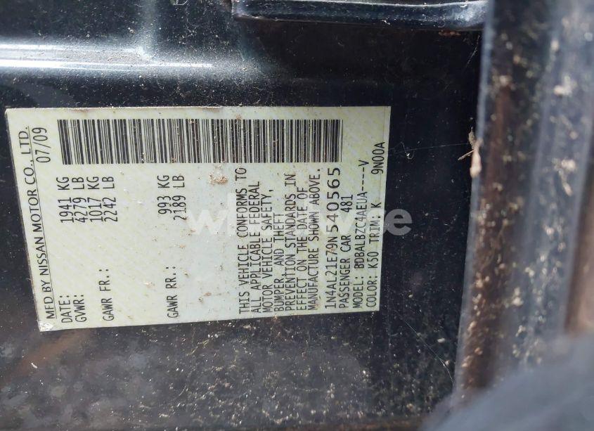 Photo 9 of 2009 Nissan Altima 2.5 S (VIN 1N4AL21E79N540565)