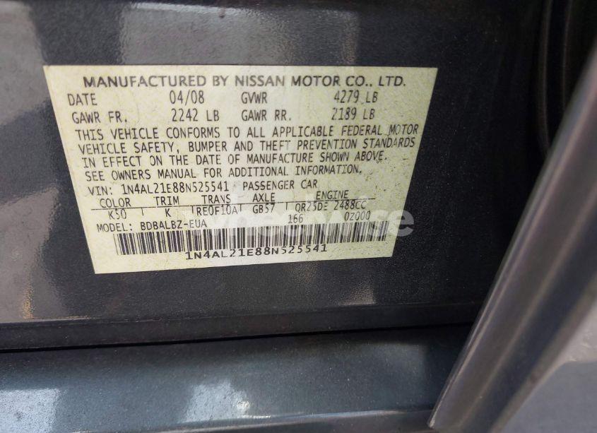Photo 9 of 2008 Nissan Altima 2.5 S (VIN 1N4AL21E88N525541)