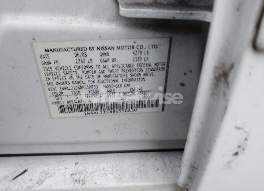 Photo 9 of 2008 Nissan Altima 2.5 S (VIN 1N4AL21E88N550830)