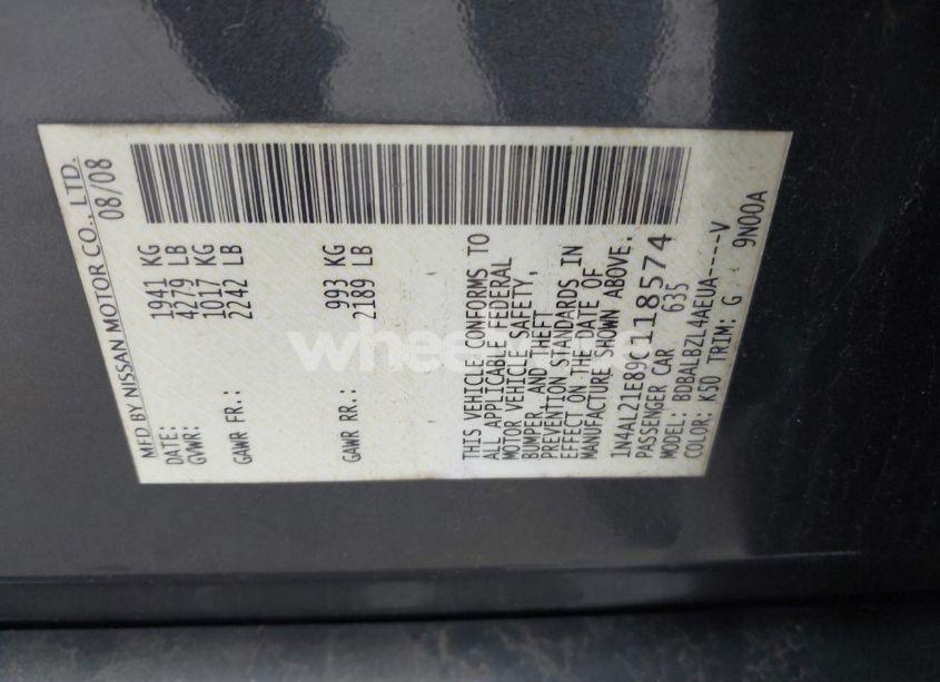 Photo 9 of 2009 Nissan Altima 2.5 S (VIN 1N4AL21E89C118574)