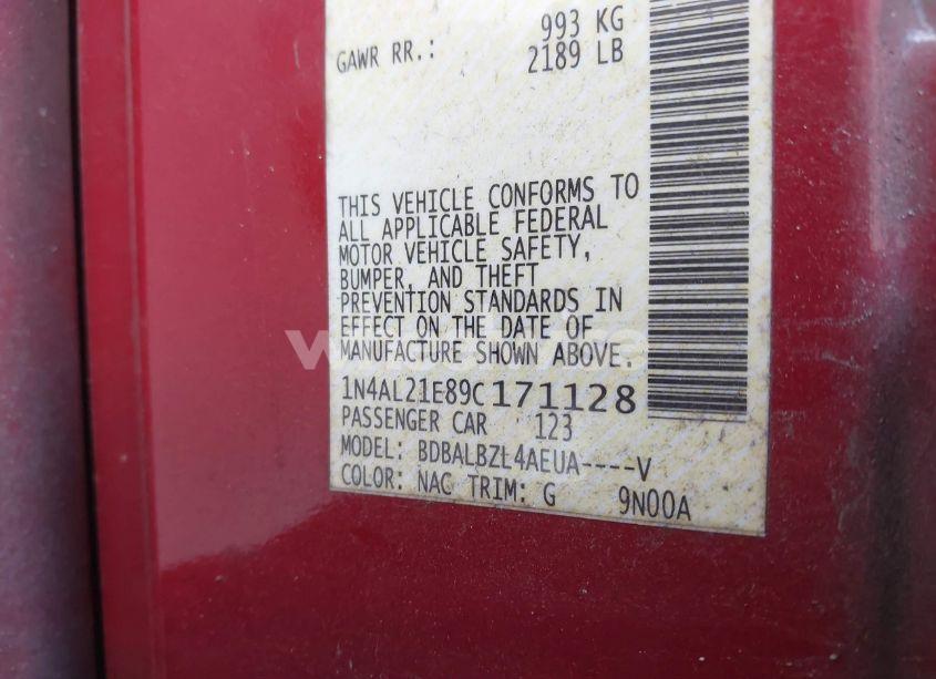 Photo 9 of 2009 Nissan Altima 2.5 S (VIN 1N4AL21E89C171128)