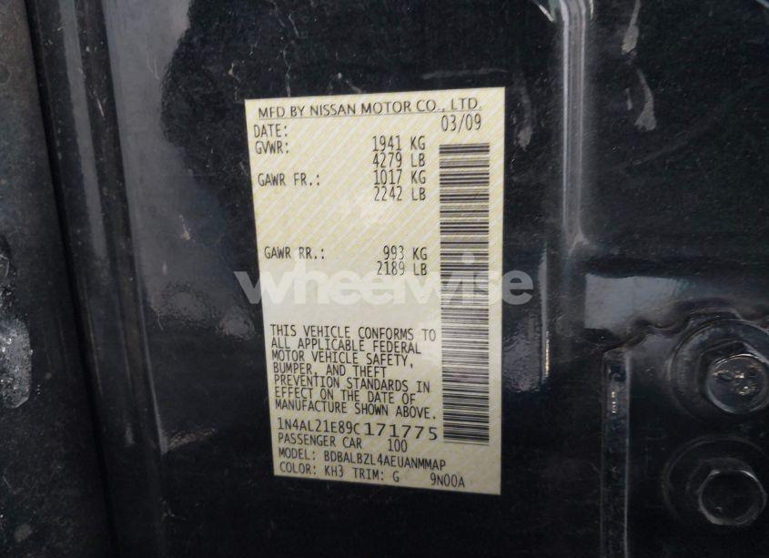 Photo 9 of 2009 Nissan Altima 2.5 S (VIN 1N4AL21E89C171775)