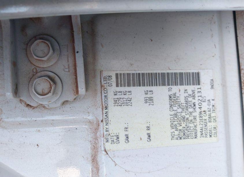 Photo 9 of 2009 Nissan Altima 2.5 S (VIN 1N4AL21E89N402131)