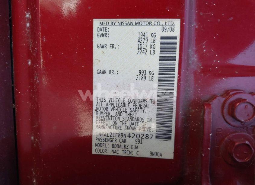 Photo 9 of 2009 Nissan Altima 2.5 S (VIN 1N4AL21E89N420287)