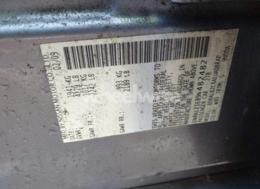 Photo 9 of 2009 Nissan Altima 2.5 S (VIN 1N4AL21E89N482482)