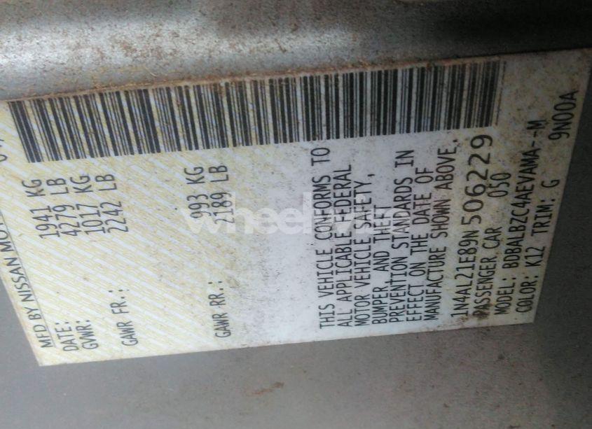 Photo 9 of 2009 Nissan Altima 2.5 S (VIN 1N4AL21E89N506229)