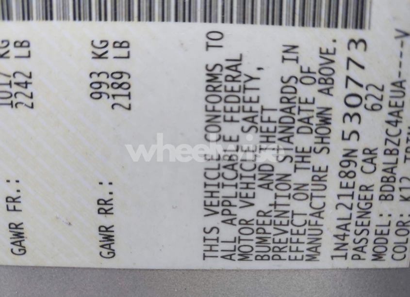 Photo 9 of 2009 Nissan Altima 2.5 S (VIN 1N4AL21E89N530773)