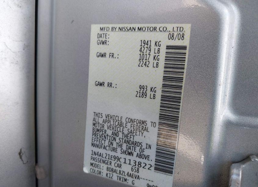 Photo 9 of 2009 Nissan Altima 2.5 S (VIN 1N4AL21E99C113822)