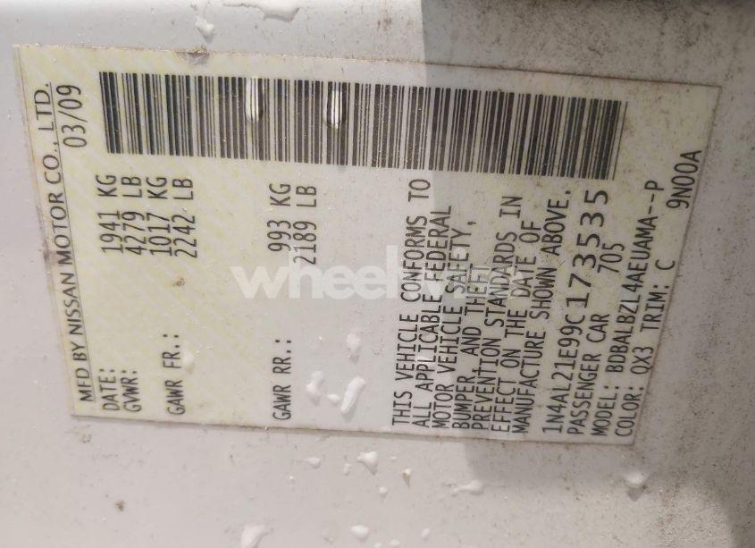 Photo 9 of 2009 Nissan Altima 2.5 S (VIN 1N4AL21E99C173535)