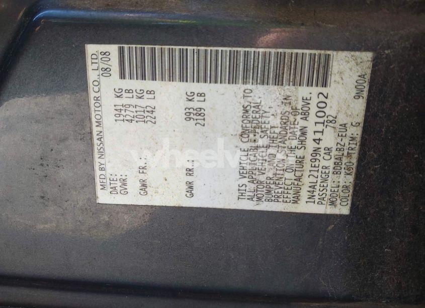 Photo 9 of 2009 Nissan Altima 2.5 S (VIN 1N4AL21E99N411002)