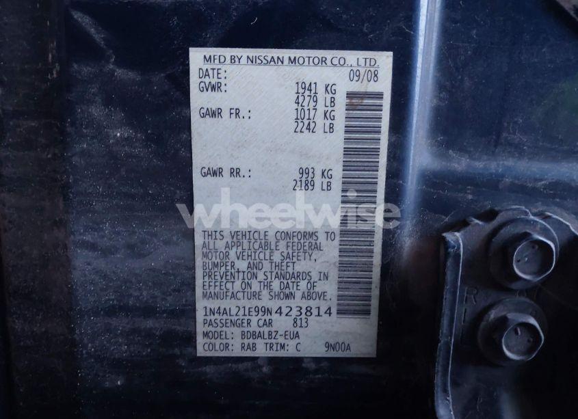 Photo 9 of 2009 Nissan Altima 2.5 S (VIN 1N4AL21E99N423814)