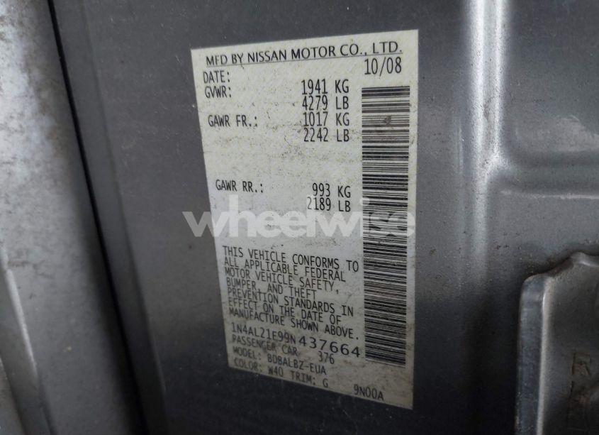 Photo 9 of 2009 Nissan Altima 2.5 S (VIN 1N4AL21E99N437664)