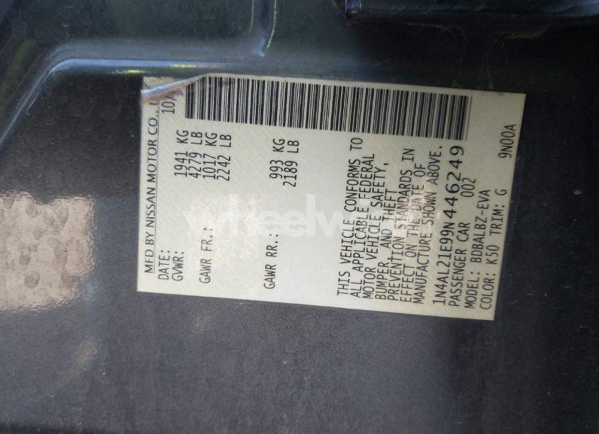 Photo 9 of 2009 Nissan Altima 2.5 S (VIN 1N4AL21E99N446249)