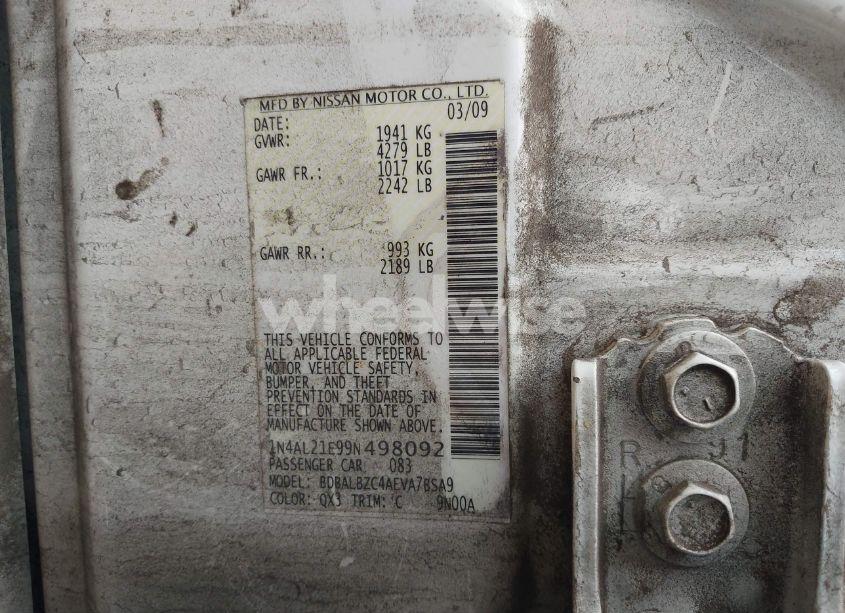 Photo 9 of 2009 Nissan Altima 2.5 S (VIN 1N4AL21E99N498092)