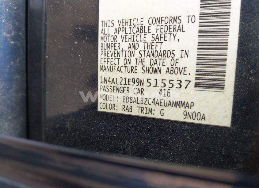 Photo 9 of 2009 Nissan Altima 2.5 S (VIN 1N4AL21E99N515537)