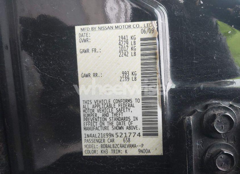 Photo 9 of 2009 Nissan Altima 2.5 S (VIN 1N4AL21E99N521774)