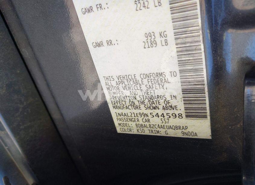 Photo 9 of 2009 Nissan Altima 2.5 S (VIN 1N4AL21E99N544598)